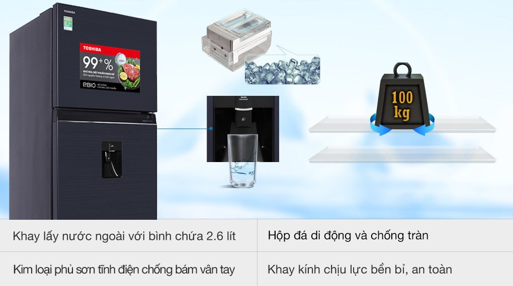 Tủ Lạnh Toshiba Inverter 311 Lít GR-RT395WE-PMV(06)-MG - khay lấy nước ngoài